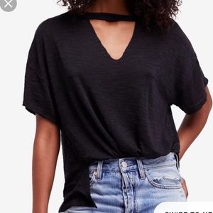 Free people the Jordan cut out tee in black!